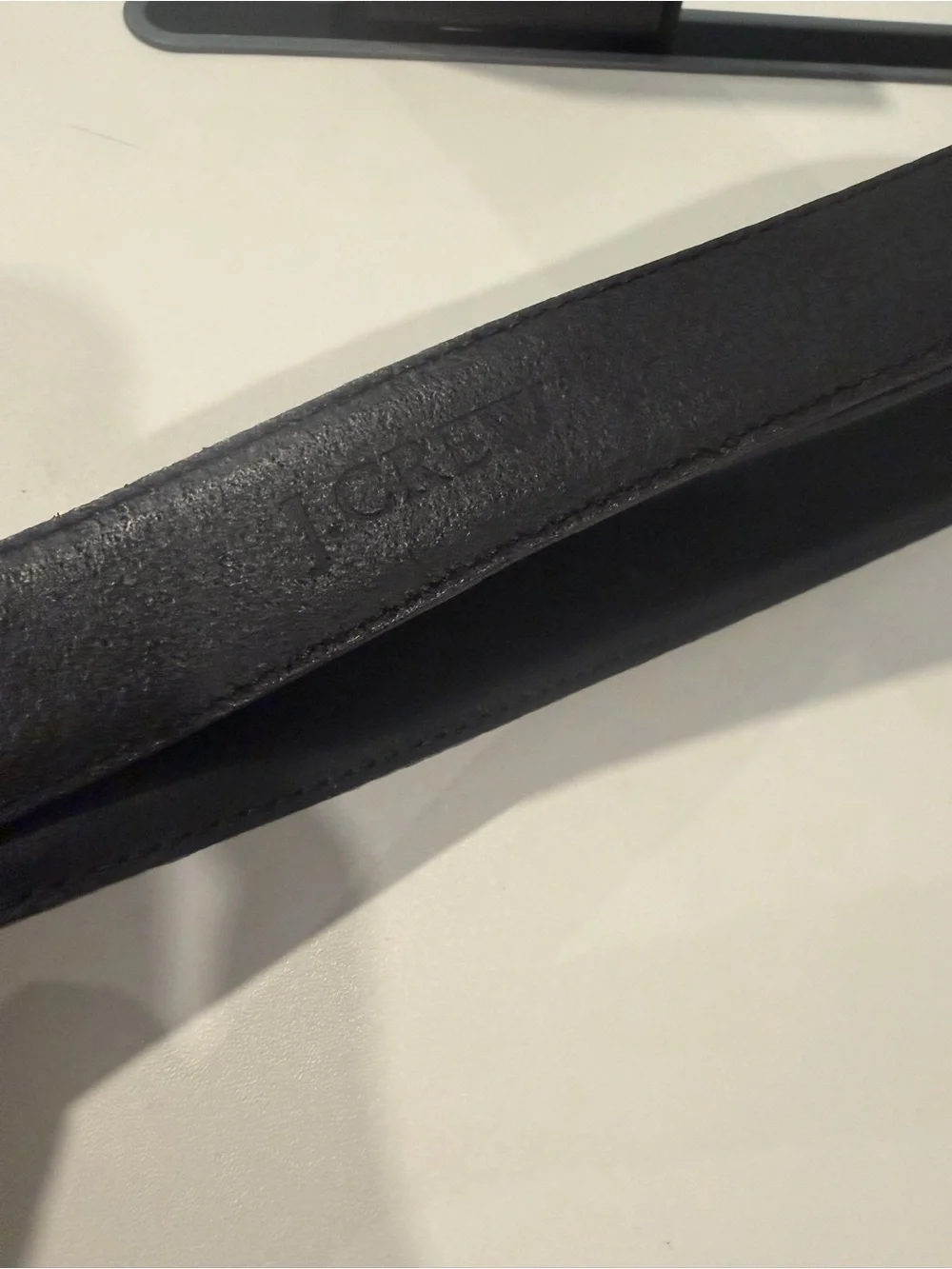 J. Crew Black Leather Belt with Silver Buckle